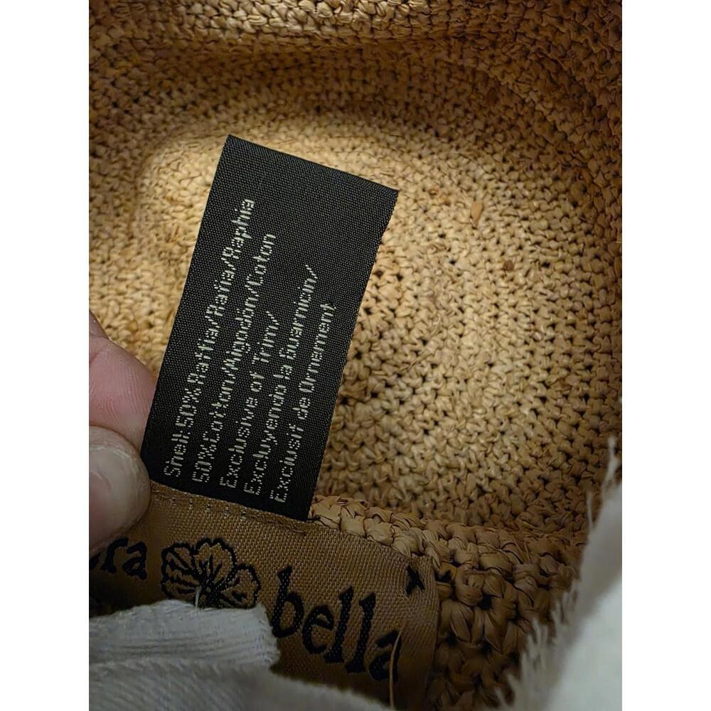 $215 Marisol Wide - Crochet Raffia/Cotton Canvas Hat - Picture 9 of 9